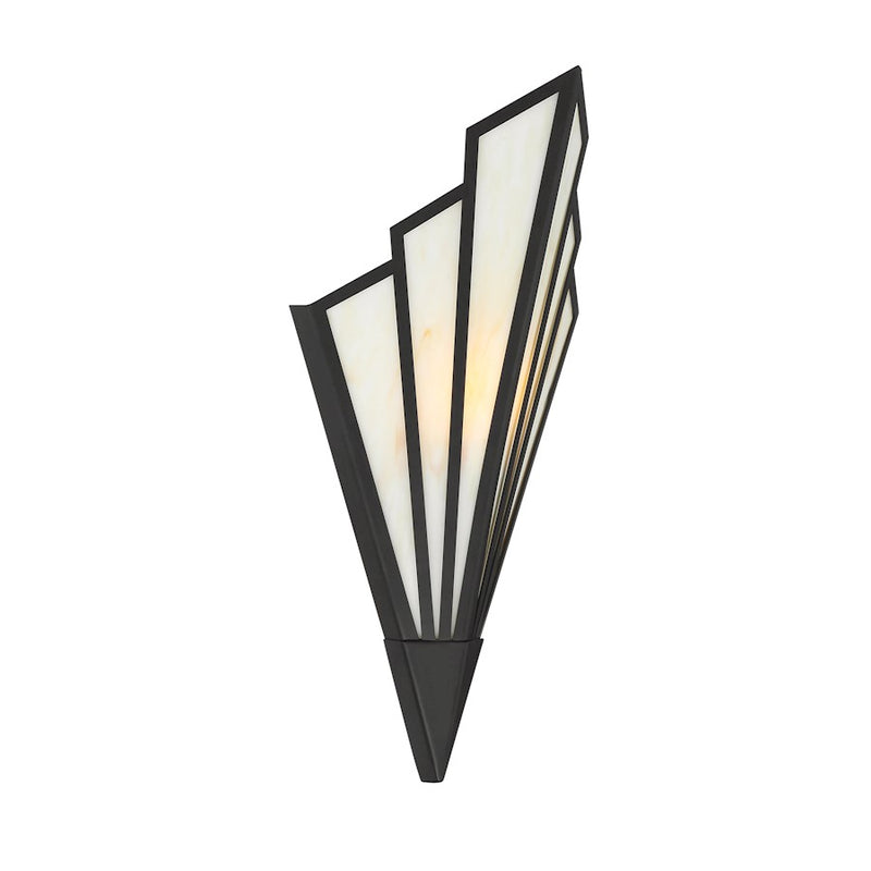 Savoy House Rivage 1 Light Sconce, Matte Black/Tiffany