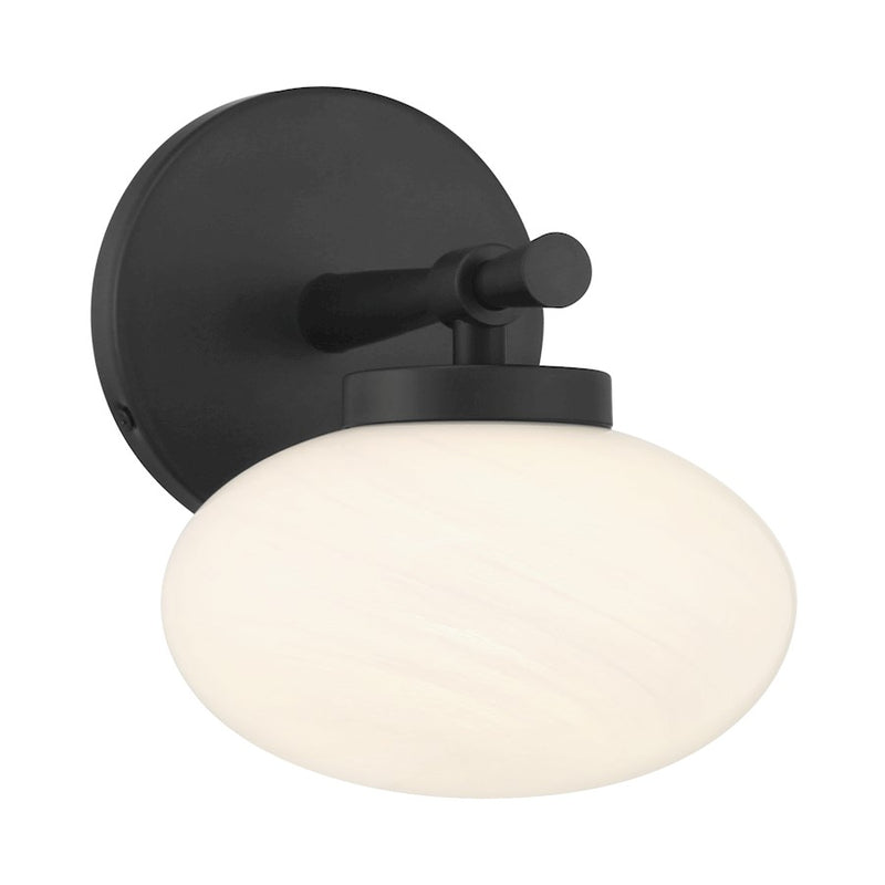 Savoy House Barrow 1 Light Sconce, Matte Black/Strie