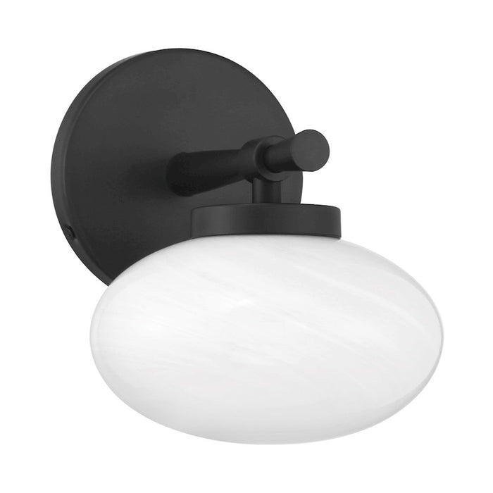 Savoy House Barrow 1 Light Sconce, Matte Black/Strie