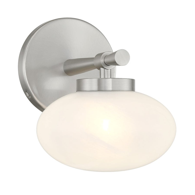 Savoy House Barrow 1 Light Sconce, Satin Nickel/Strie