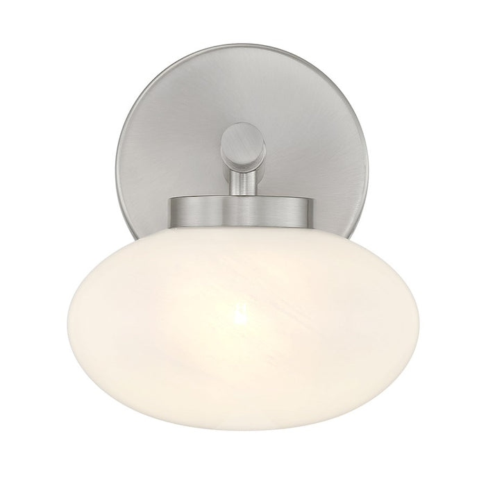 Savoy House Barrow 1 Light Sconce, Satin Nickel/Strie