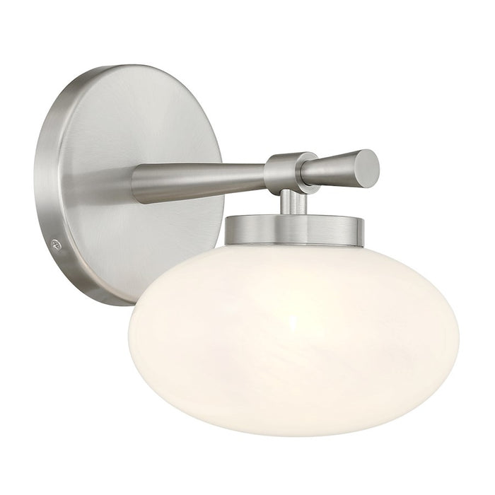 Savoy House Barrow 1 Light Sconce, Satin Nickel/Strie