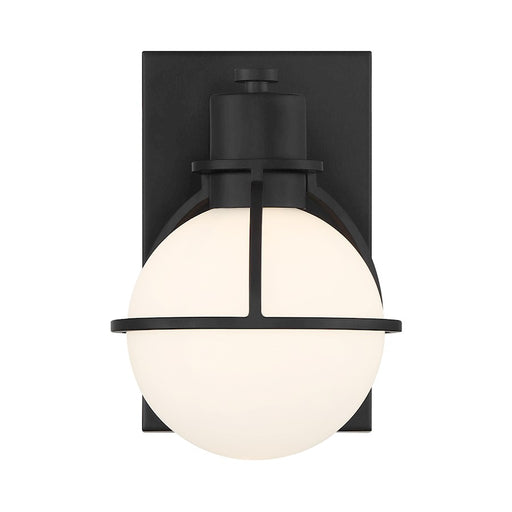 Savoy House Pierce 1 Light Sconce, Matte Black/Opal