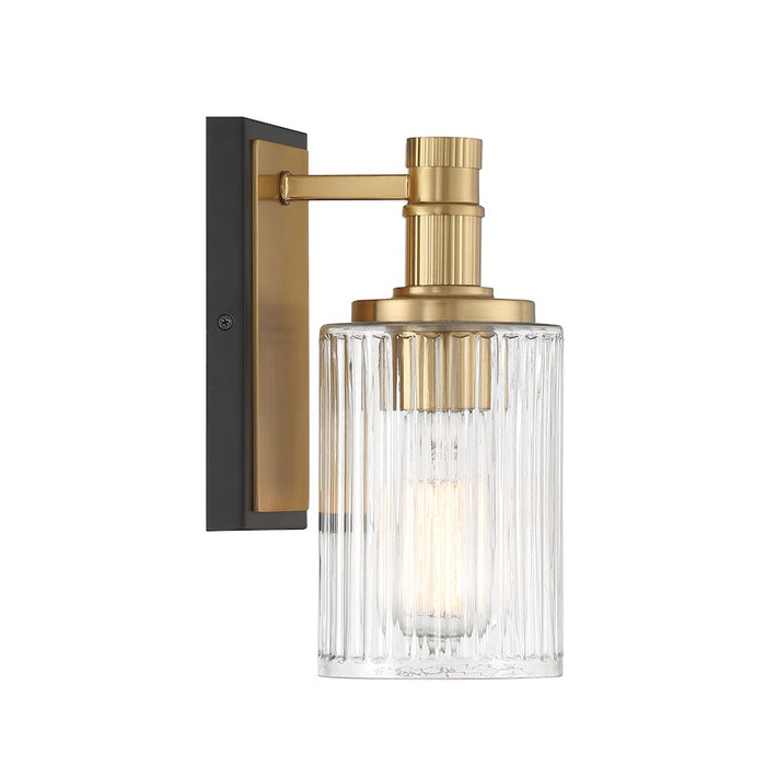 Savoy House Concord 1Lt Bathroom Vanity Light, Black/Brass