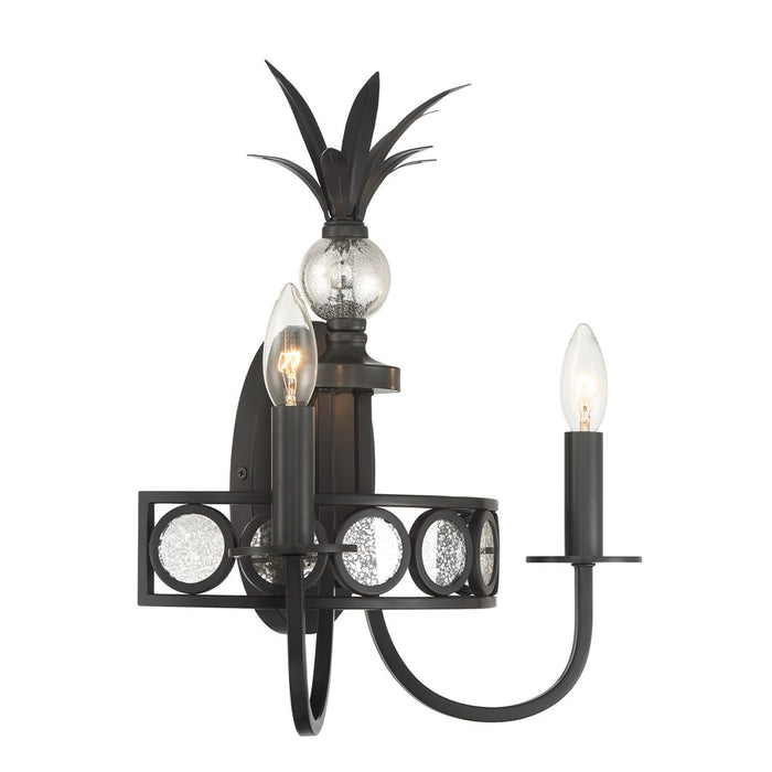 Savoy House Hearst 2 Lt Sconce, Blk, Black Tourmaline
