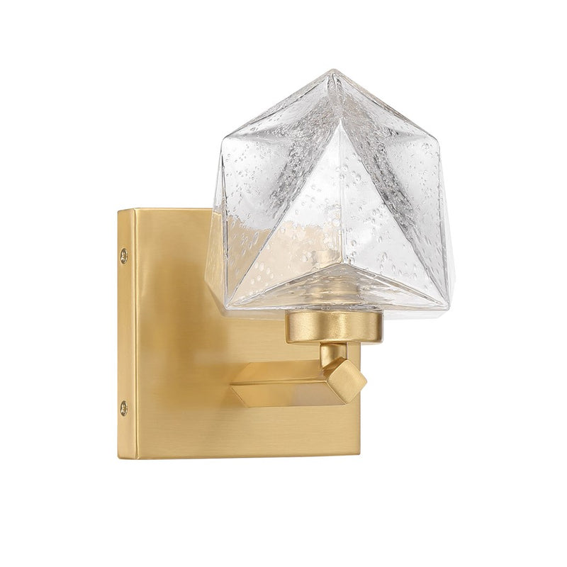 Savoy House Castello 1 Lt Sconce, Clear, Warm Brass