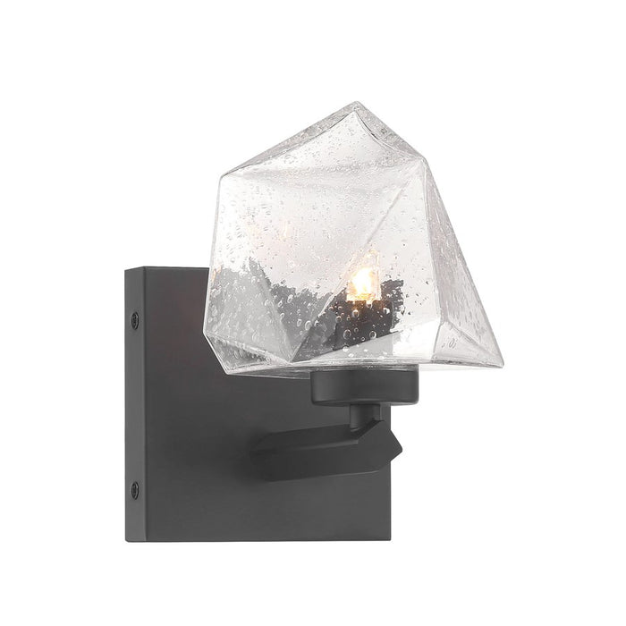 Savoy House Castello 1 Lt Sconce, Clear Seeded, Matte Black - 9-1239-1-BK