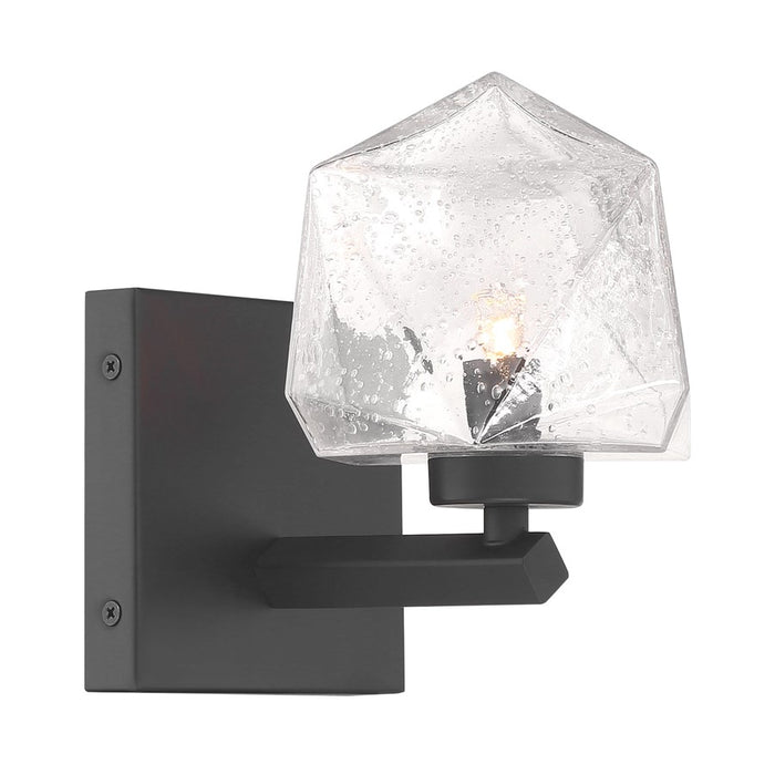 Savoy House Castello 1 Lt Sconce, Clear Seeded, Matte Black