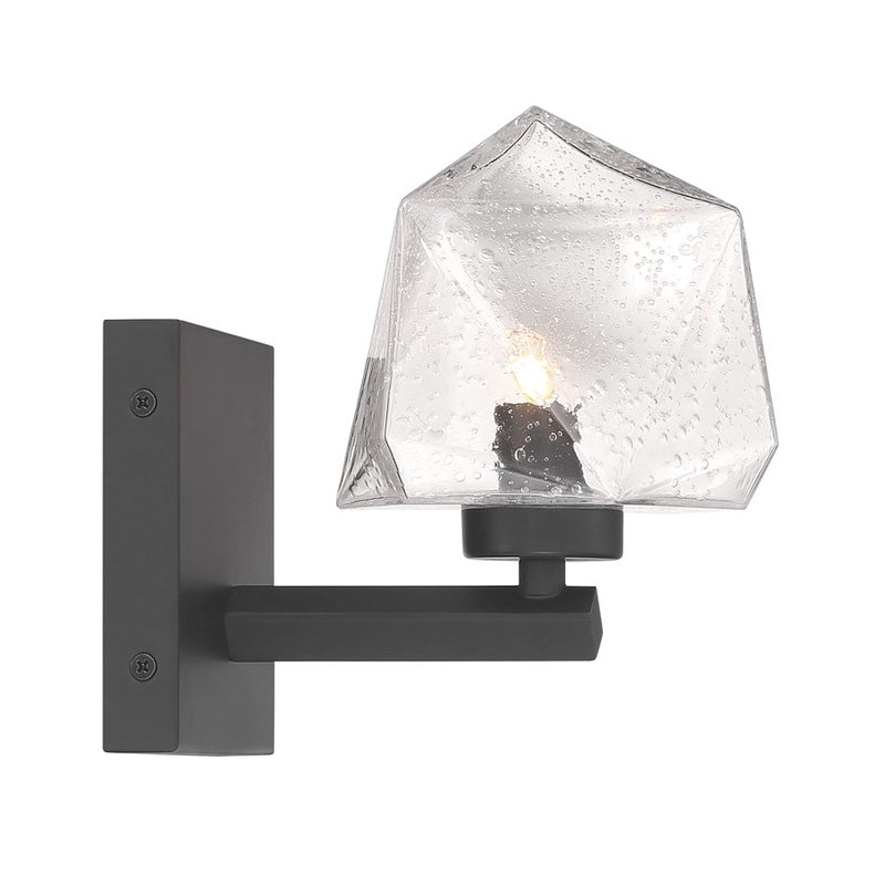 Savoy House Castello 1 Lt Sconce, Clear Seeded, Matte Black