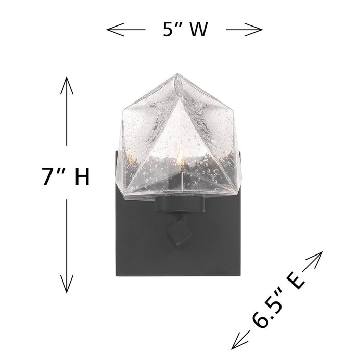 Savoy House Castello 1 Lt Sconce, Clear Seeded, Matte Black