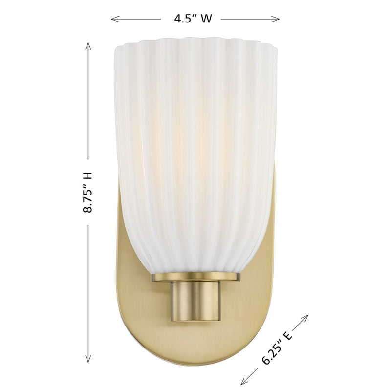 Savoy House Essentials Baldwin 1 Lt Sconce, Noble Brass