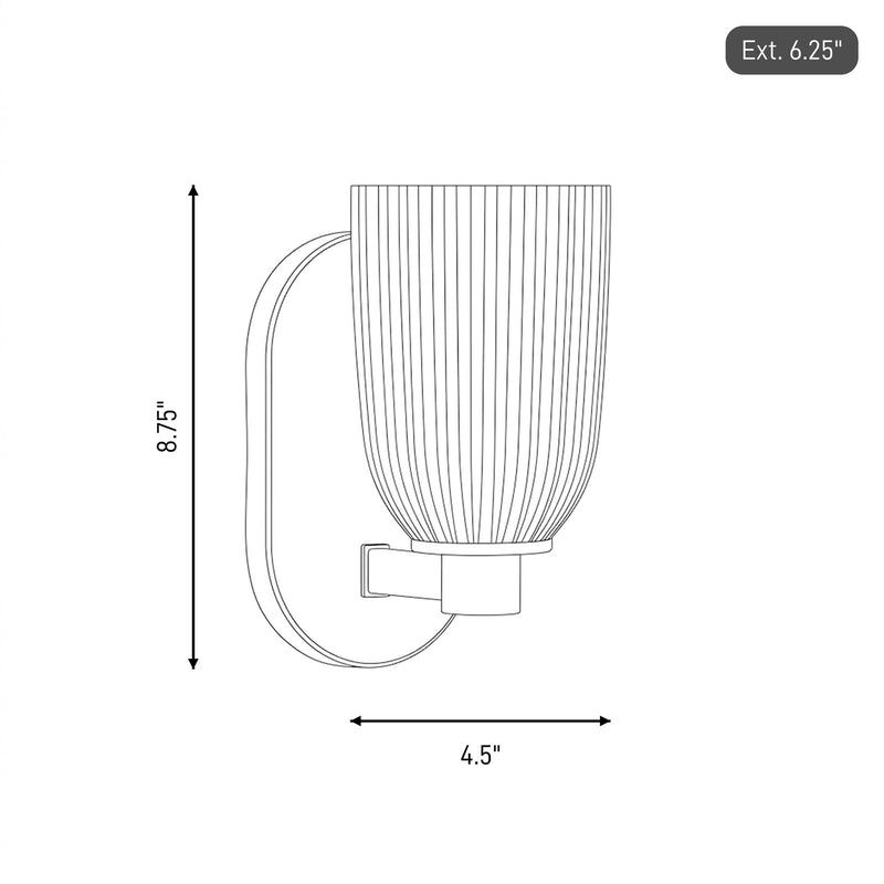 Savoy House Essentials Baldwin 1 Lt Sconce, Matte Black