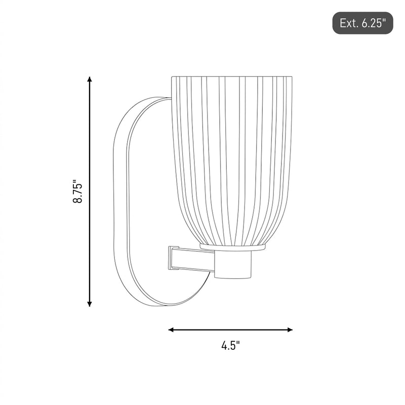 Savoy House Essentials Baldwin 1 Lt Sconce, Satin Nickel