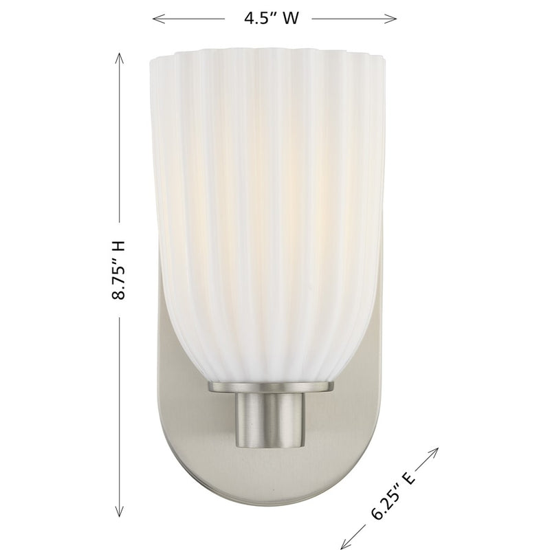 Savoy House Essentials Baldwin 1 Lt Sconce, Satin Nickel