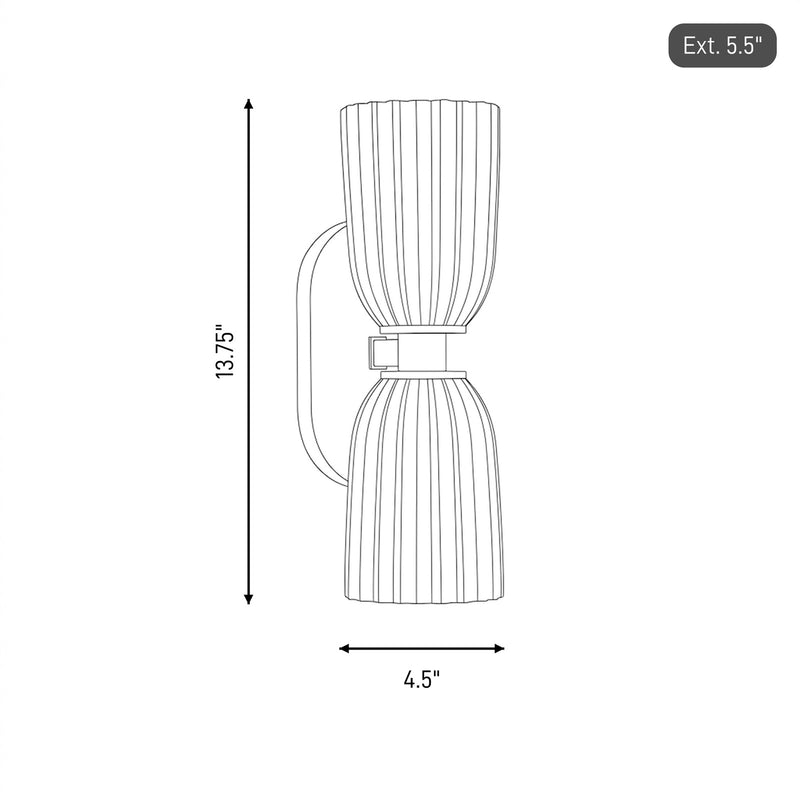 Savoy House Essentials Baldwin 2 Lt Sconce, Noble Brass