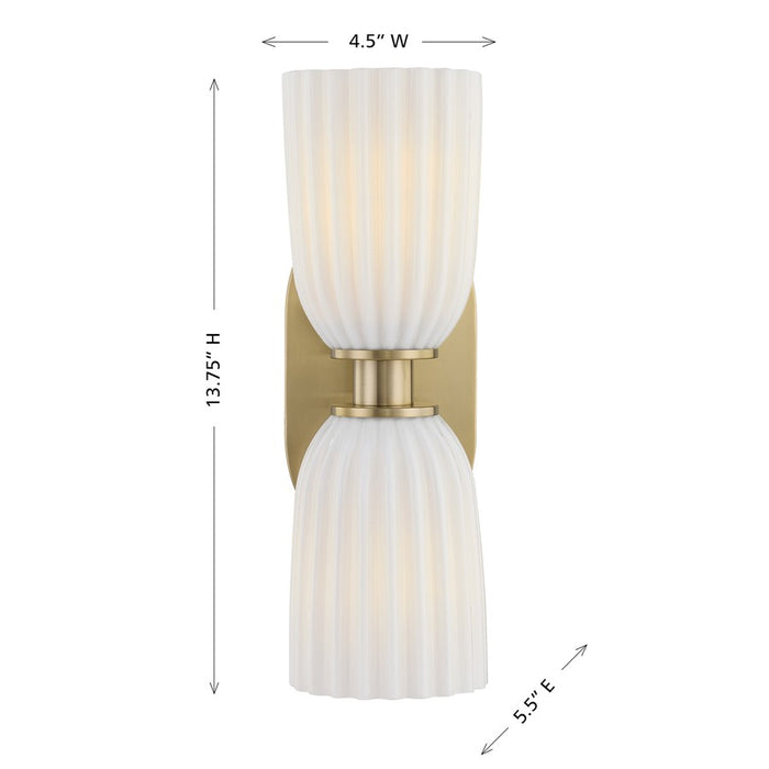 Savoy House Essentials Baldwin 2 Lt Sconce, Noble Brass