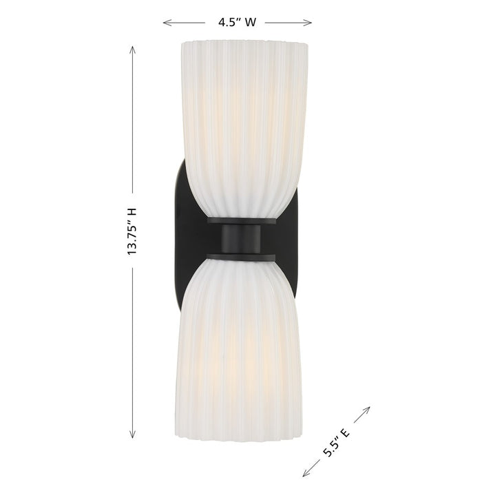 Savoy House Essentials Baldwin 2 Lt Sconce, Matte Black