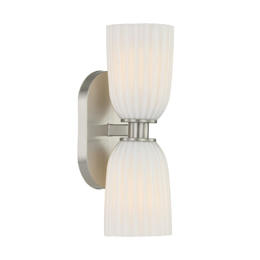 Savoy House Essentials Baldwin 2 Lt Sconce, Satin Nickel - 9-1245-2-SN