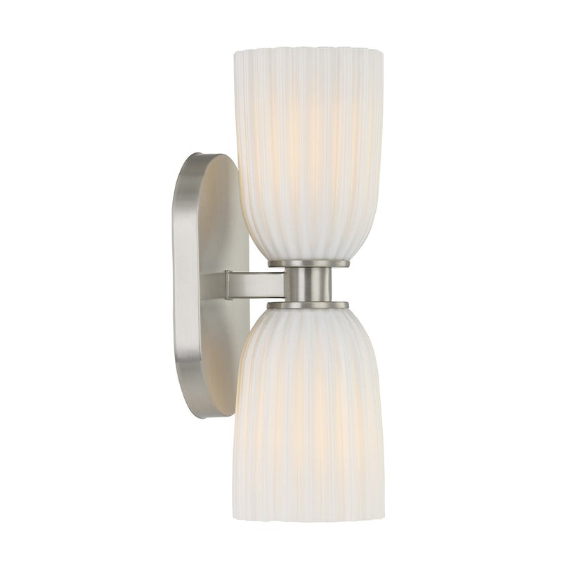 Savoy House Essentials Baldwin 2 Lt Sconce, Satin Nickel