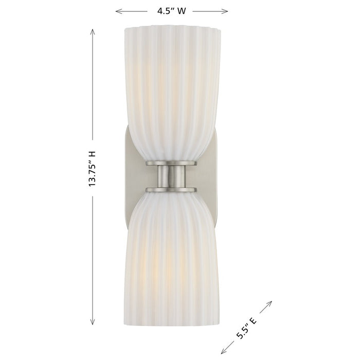 Savoy House Essentials Baldwin 2 Lt Sconce, Satin Nickel