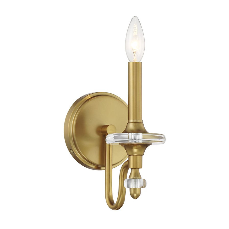 Savoy House Champlain 1 Light Sconce, Warm Brass