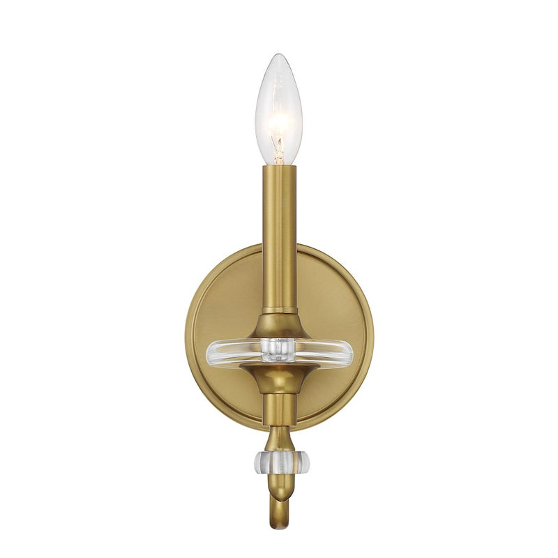 Savoy House Champlain 1 Light Sconce, Warm Brass
