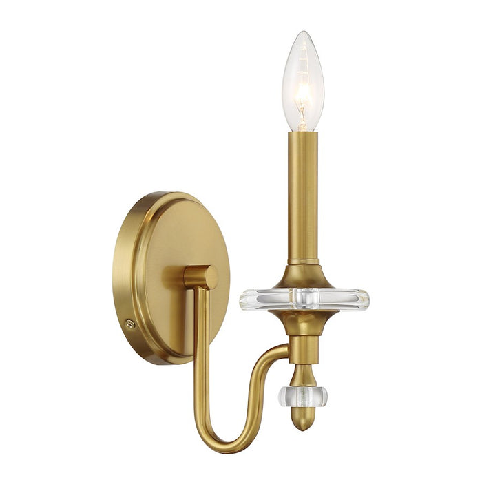 Savoy House Champlain 1 Light Sconce, Warm Brass