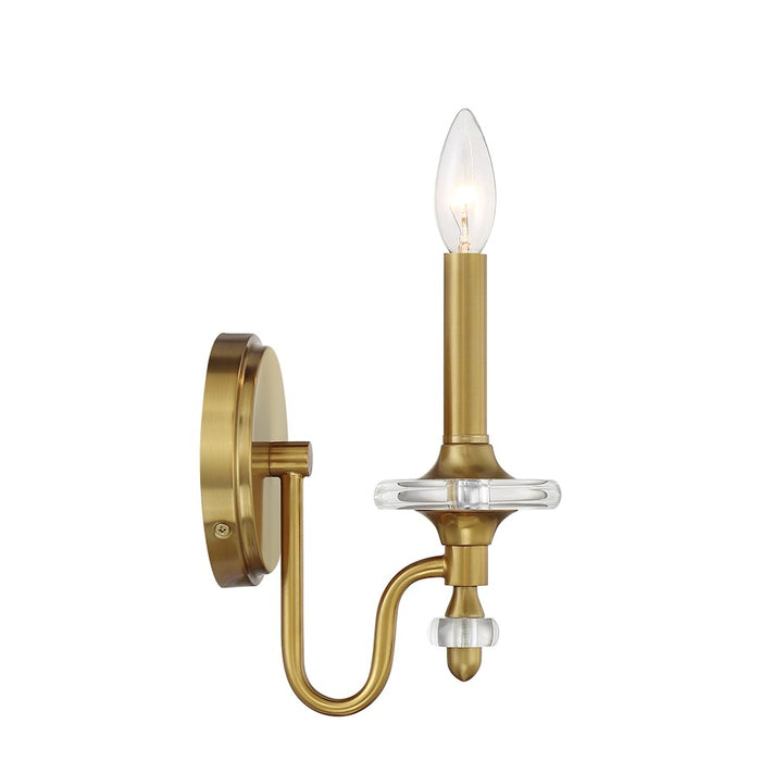 Savoy House Champlain 1 Light Sconce, Warm Brass
