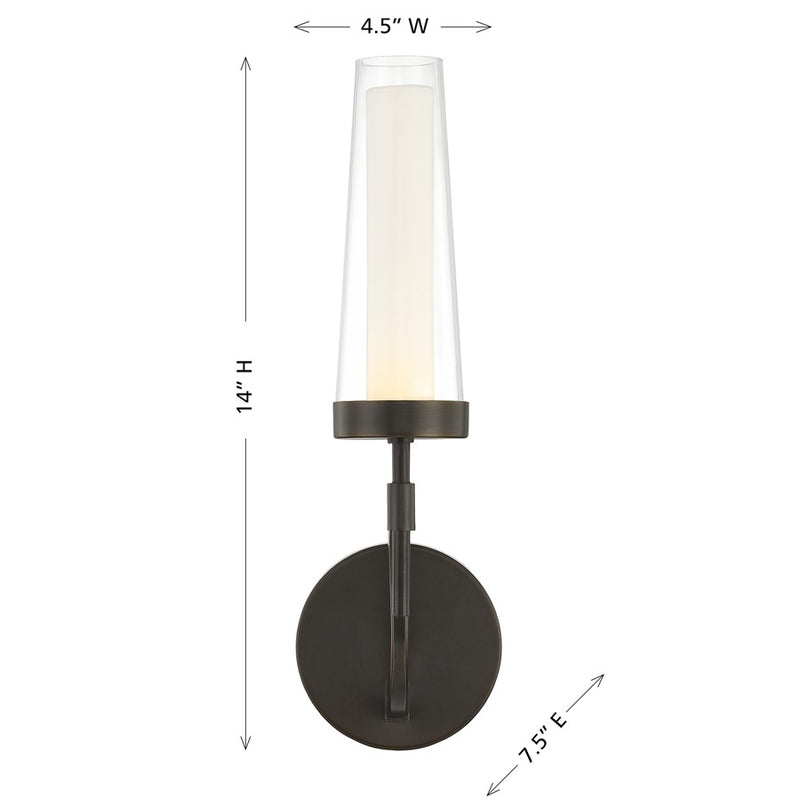 Savoy House Butler 1 Lt Sconce, Mediterranean Bronze