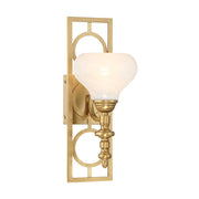 Savoy House Allston 1 Lt Sconce, White Strie, Warm Brass - 9-1607-1-322