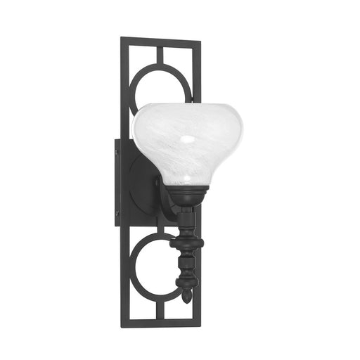 Savoy House Allston 1 Lt Sconce, White Strie, Matte Black