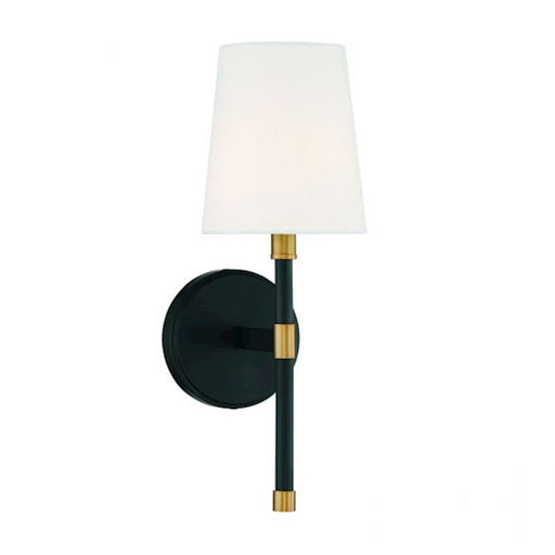 Savoy House Brody 1Lt Wall Sconce, Black/Brass - 9-1632-1-143