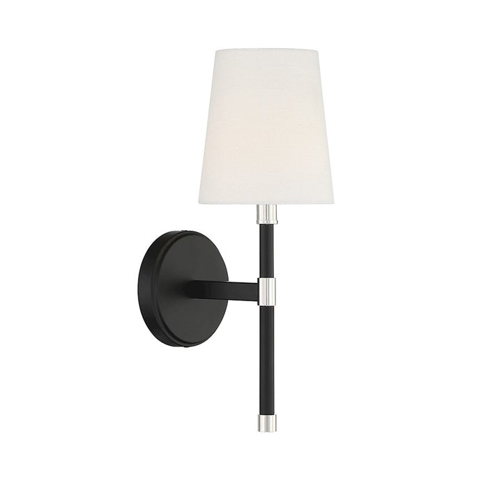 Savoy House Abel LED Wall Sconce, Matte Black/Warm Brass Accents