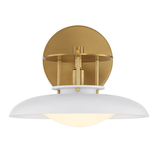 Savoy House Gavin 1-Light Wall Sconce, White/Warm Brass Accents