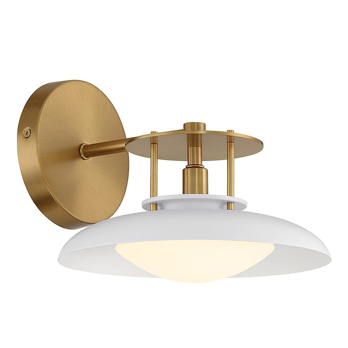 Savoy House Gavin 1-Light Wall Sconce, White/Warm Brass Accents