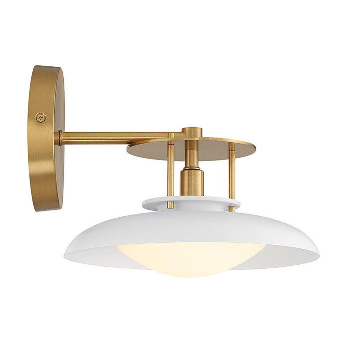 Savoy House Gavin 1-Light Wall Sconce, White/Warm Brass Accents