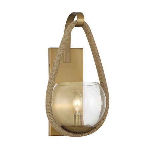 Savoy House Ashe 1-Light Wall Sconce, Warm Brass/Rope - 9-1826-1-320