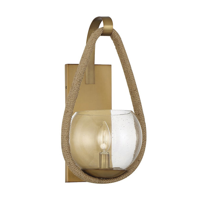 Savoy House Ashe 1-Light Wall Sconce, Warm Brass/Rope