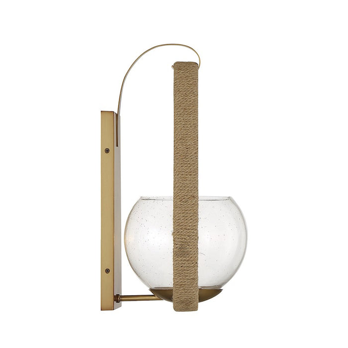 Savoy House Ashe 1-Light Wall Sconce, Warm Brass/Rope