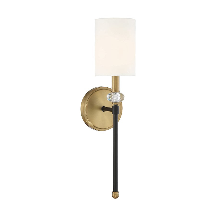 Savoy House Tivoli 1Lt Wall Sconce, Black/Brass - 9-1888-1-143