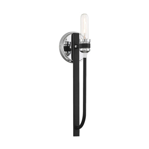 Savoy House Kenyon 1-Light Wall Sconce, Kenyon Black/Chrome - 9-1918-1-150