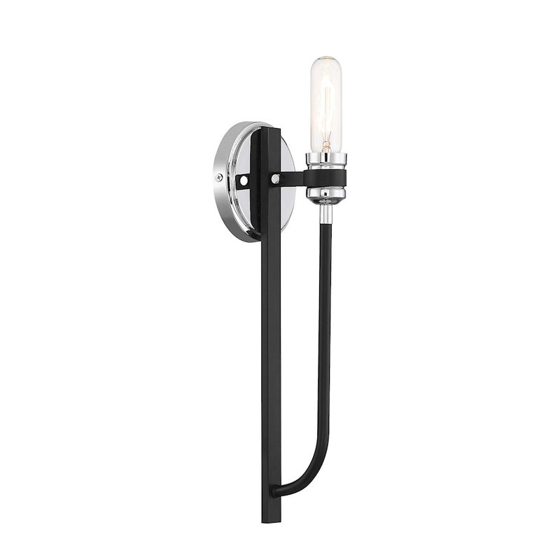 Savoy House Kenyon 1-Light Wall Sconce, Kenyon Black/Chrome