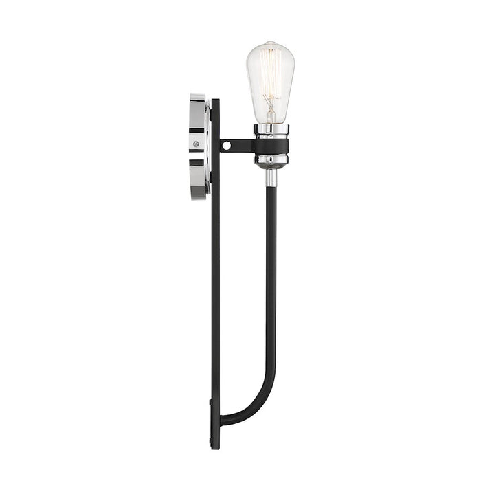 Savoy House Kenyon 1-Light Wall Sconce, Kenyon Black/Chrome