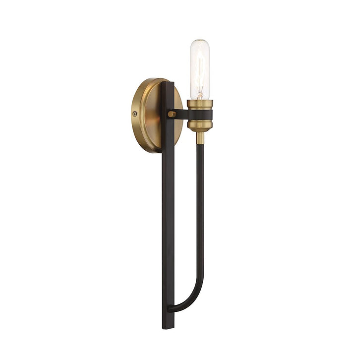 Savoy House Kenyon 1-Light Wall Sconce, Bronze/Warm Brass Accents