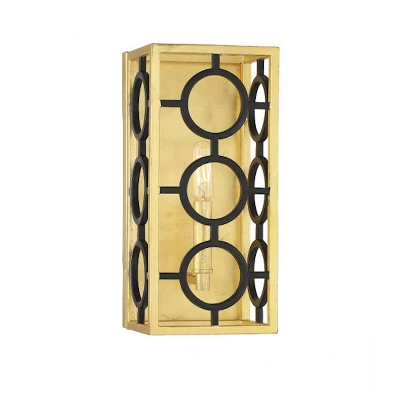 Savoy House Kirsch 1-Light Wall Sconce, Matte Black/True Gold