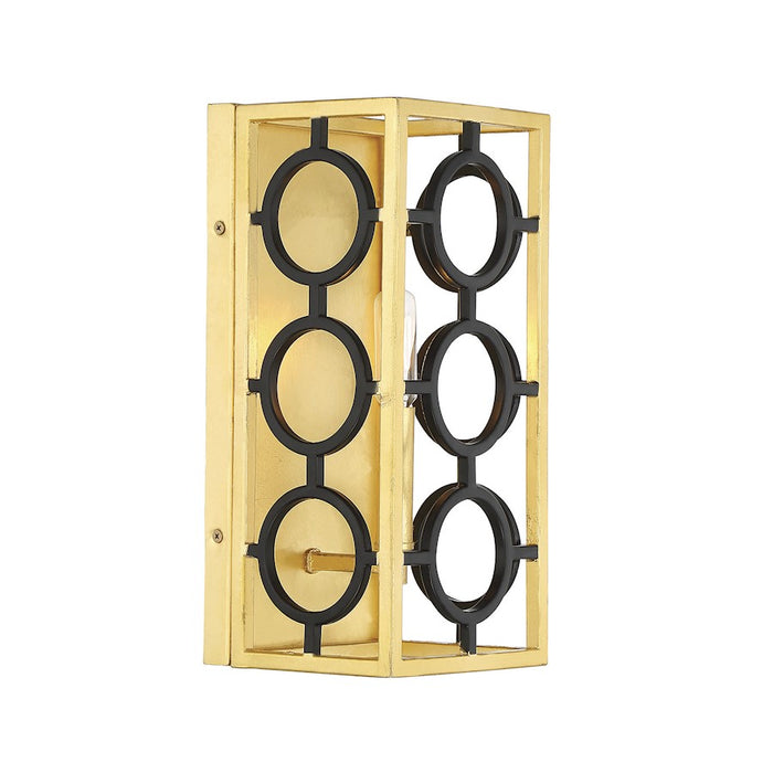 Savoy House Kirsch 1-Light Wall Sconce, Matte Black/True Gold