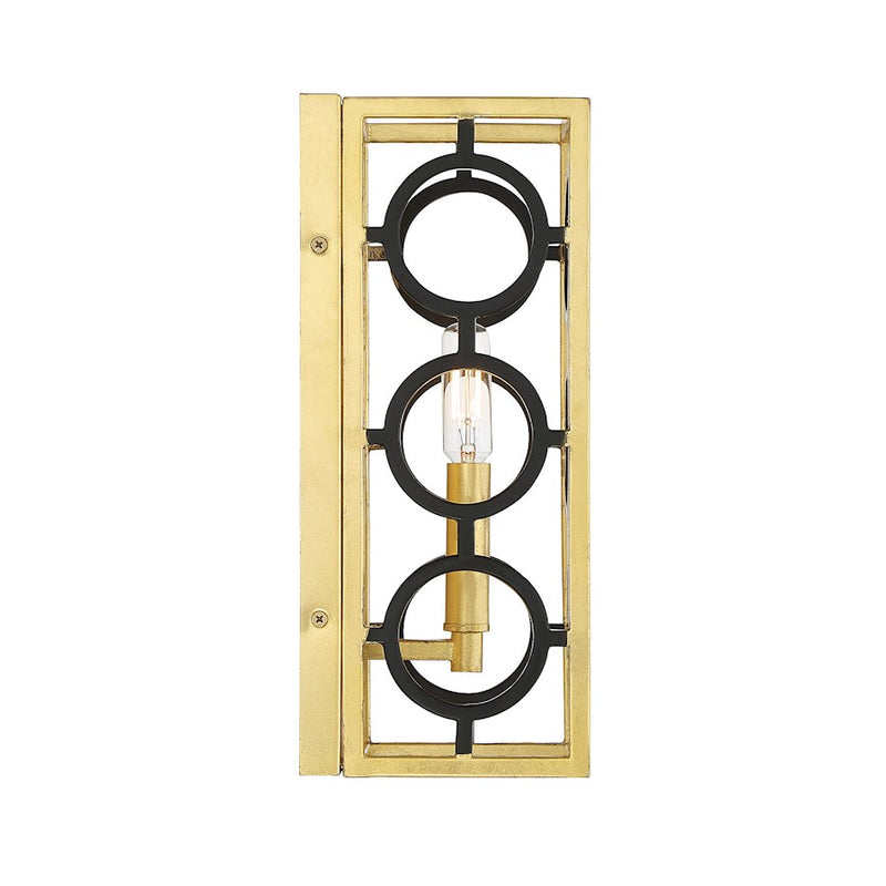 Savoy House Kirsch 1-Light Wall Sconce, Matte Black/True Gold
