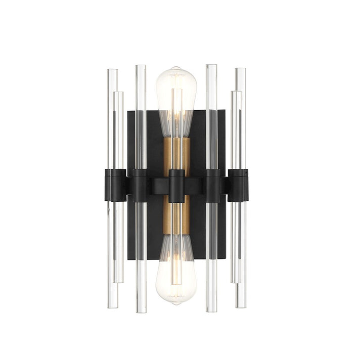 Savoy House Santiago 2 Light Sconce, Black/Brass Accents - 9-1935-2-143