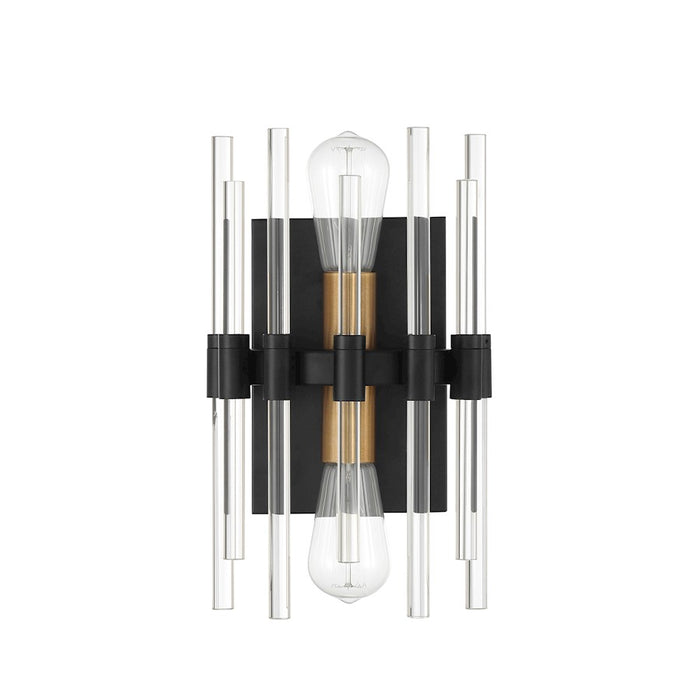 Savoy House Santiago 2Lt Wall Sconce, Black/Brass