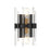 Savoy House Santiago 2 Light Sconce, Black/Brass Accents